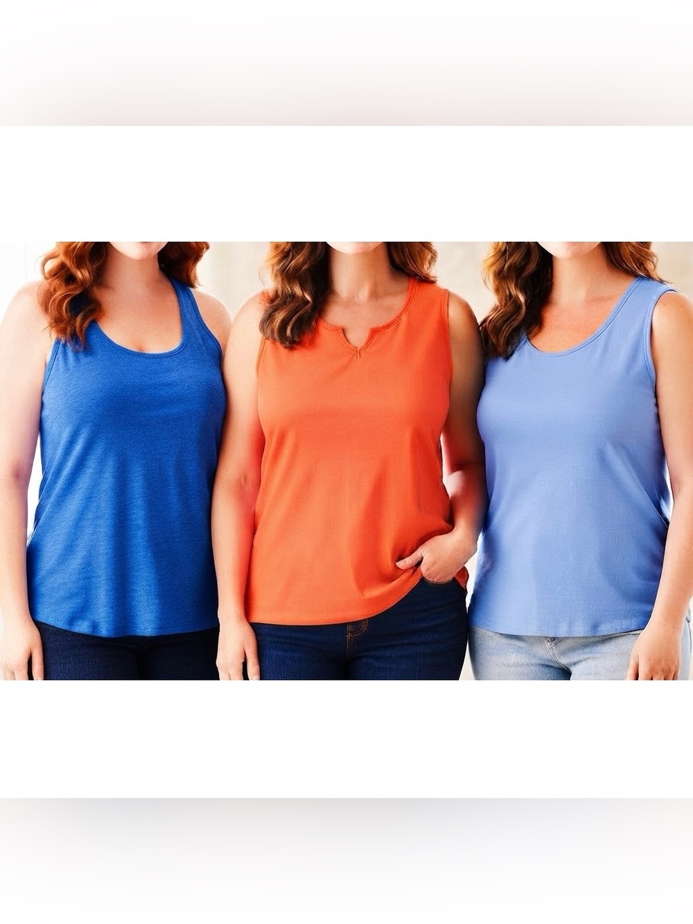 Lot of 3 Bluecrush and George Basic Tank Top Bundle Summer Casual Basics Size XL